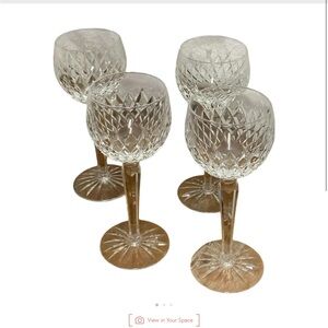 Waterford Crystal Wine Glasses with Gold Stems